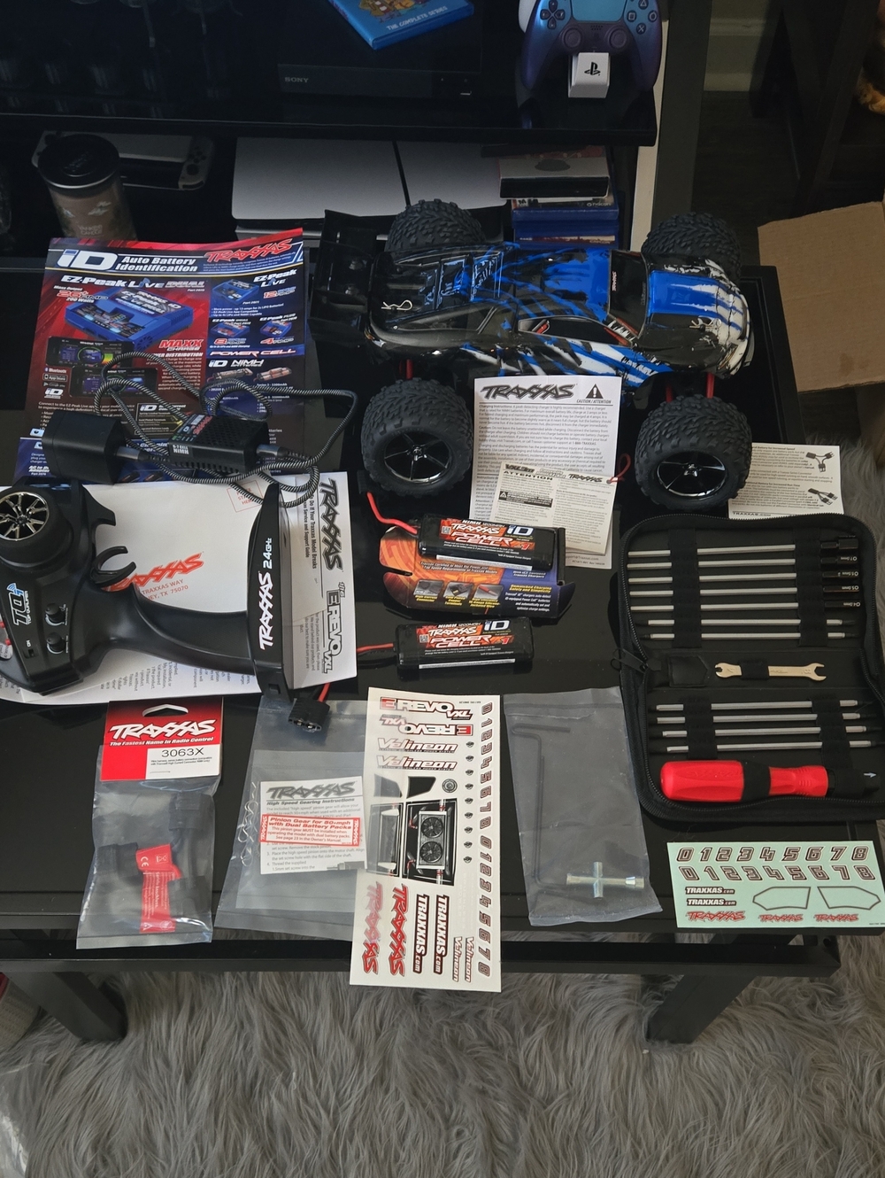 Traxxas Blue Remote Control Monster Truck with Accessories